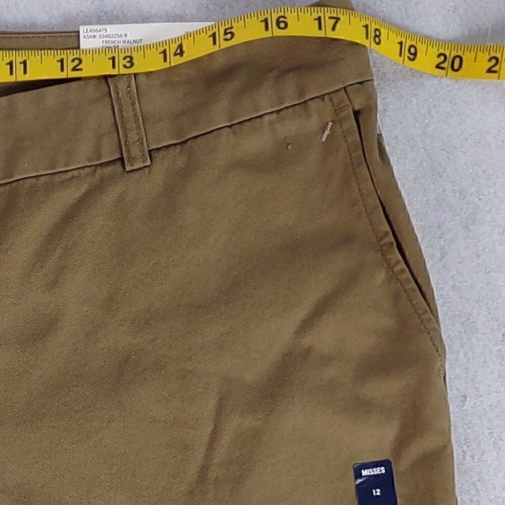 Lands End 100% Cotton French Walnut Misses Khaki Chinos Size (Fit 1) 12X32 (NWT) - Picture 6 of 12